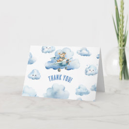 Klaar voor Teddy's Verjaardag Gevouwen Dank u Kaar Bedankkaart