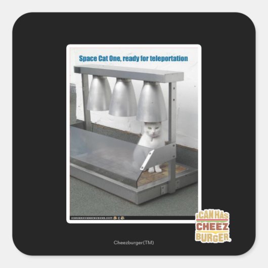 Klaar voor teleportatie vierkante sticker (Voorkant)