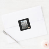 Klaar voor teleportatie vierkante sticker (Envelop)