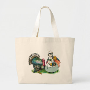 klaar voor Thanksgiving Grote Tote Bag