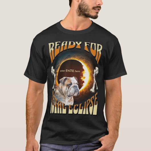 Klaar voor Total Eclipse 2024 Schattige Dog  T-shirt (Voorkant)