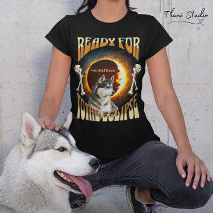 Klaar voor Total Eclipse 2024 Schattige Dog T-shirt