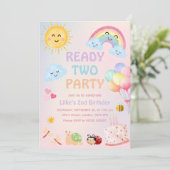 Klaar voor twee feestjes kaart (Staand voorkant)