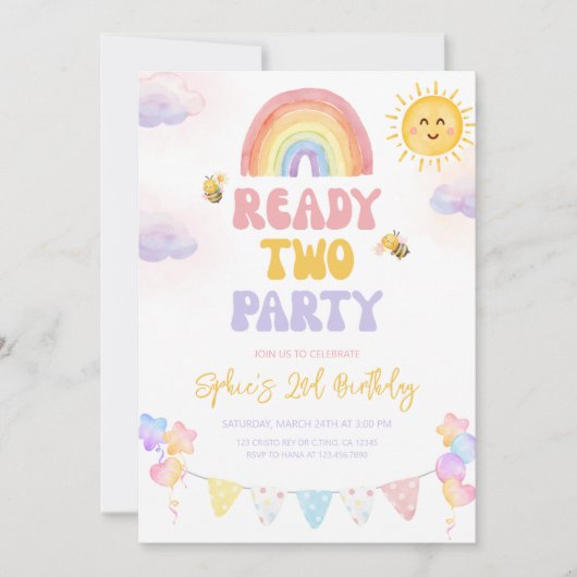 Klaar voor twee feestjes uitnodiging (Voorkant)