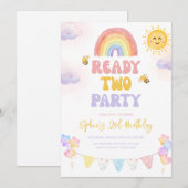 Klaar voor twee feestjes uitnodiging (Voorkant / Achterkant)