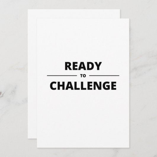 KLAAR VOOR UITDAGING KAART (Voorkant / Achterkant)