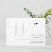 Klaar voor vertrek W initiële trouw uitnodiging (Staand voorkant)