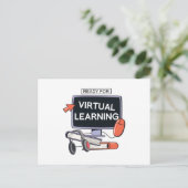 Klaar voor virtueel leren briefkaart (Staand voorkant)