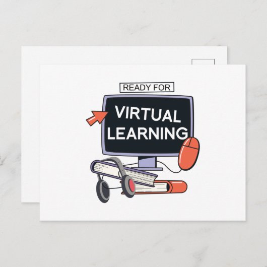 Klaar voor virtueel leren briefkaart (Voorkant / Achterkant)