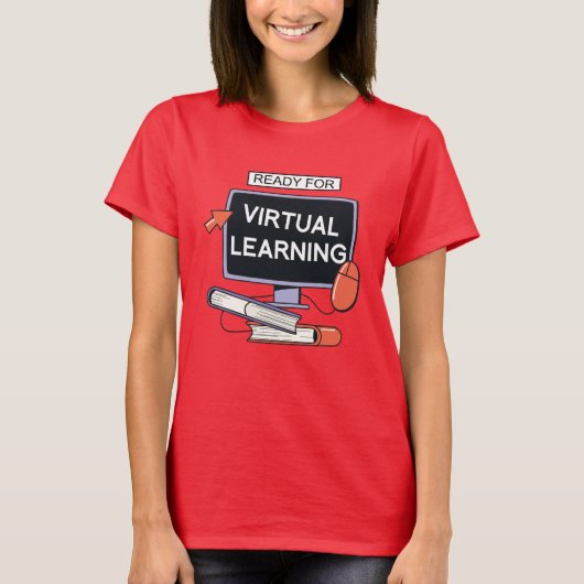 Klaar voor virtueel leren t-shirt (Voorkant)