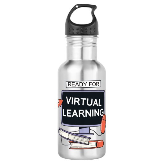 Klaar voor virtueel leren waterfles (Voorkant)