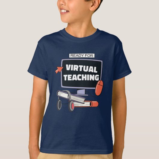 Klaar voor virtueel lesgeven t-shirt (Voorkant)
