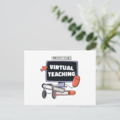 Klaar voor virtueel onderwijs briefkaart (Staand voorkant)