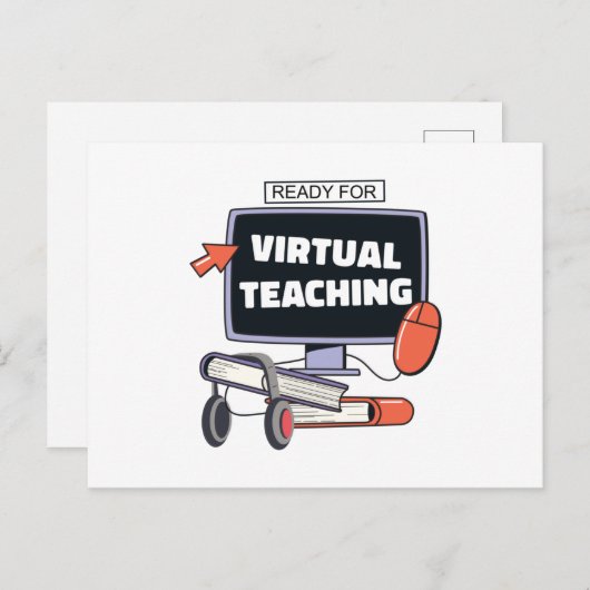 Klaar voor virtueel onderwijs briefkaart (Voorkant / Achterkant)