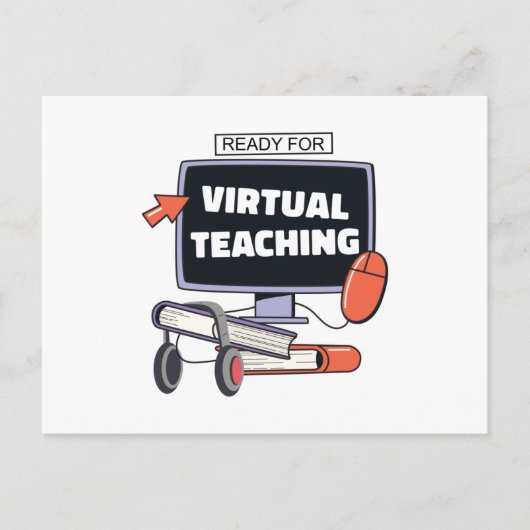 Klaar voor virtueel onderwijs briefkaart (Voorkant)