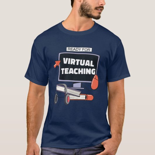 Klaar voor virtueel onderwijs t-shirt (Voorkant)