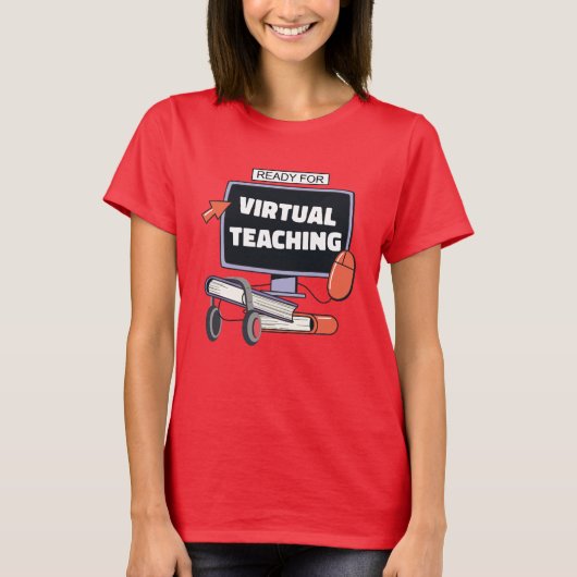 Klaar voor virtueel onderwijs t-shirt (Voorkant)