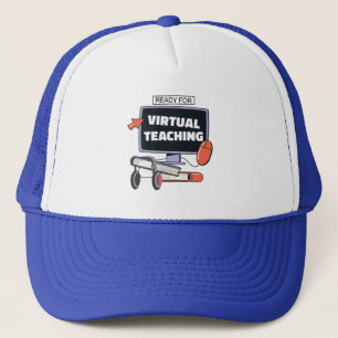 Klaar voor virtueel onderwijs trucker pet