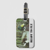 Klaar voor vlucht Mallard Duck Photo Male Bird Bagagelabel (Voorkant (verticaal))