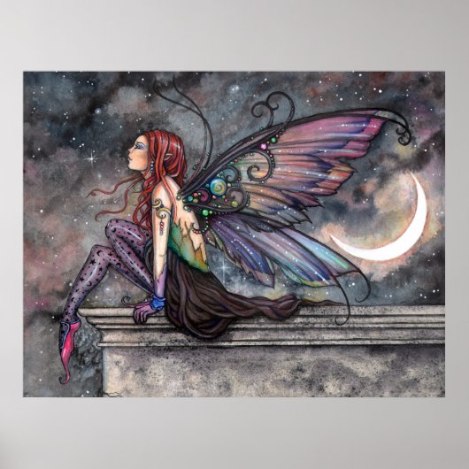 Klaar voor vlucht mystieke etherische fee kunstwer poster (Voorkant)