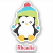 Klaar voor Winter Penguin Sticker (Voorkant)