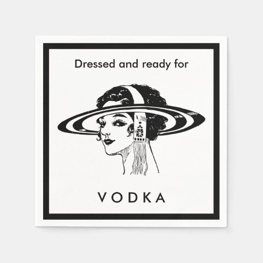 Klaar voor wodka  Lady Mode Alcohol Quote Servetten (Voorkant)