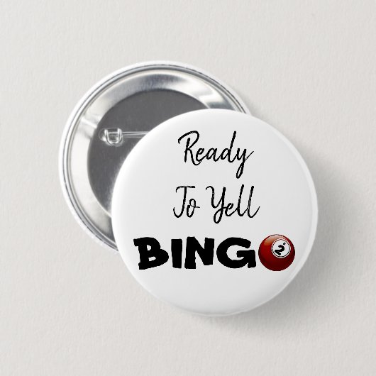 Klaar voor Yell BINGO Funny Button (Voorkant /achterkant)