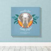 Klaar voor yoga? - De witte lotus Canvas Afdruk (Insitu (Houten vloer))