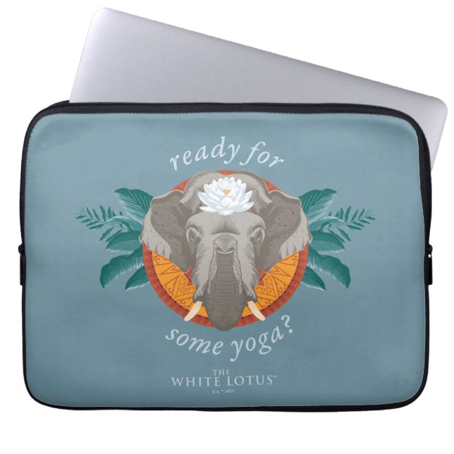Klaar voor yoga? - De witte lotus Laptop Sleeve (Voorkant)