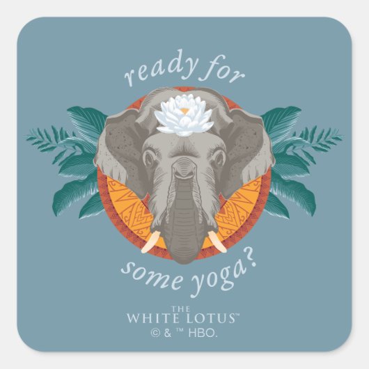 Klaar voor yoga? - De witte lotus Vierkante Sticker (Voorkant)