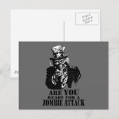 Klaar voor zombie aanval briefkaart (Voorkant / Achterkant)