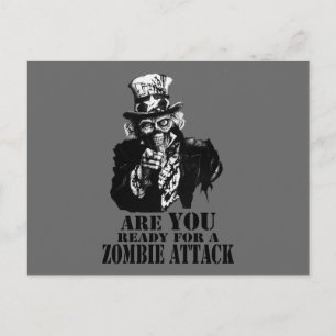 Klaar voor zombie aanval briefkaart