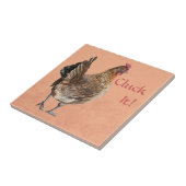 "Klaar!" Waterverf Chicken Tegeltje (Zijkant)