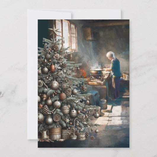 KLAARMAKEN VOOR KERSTDINER FEESTDAGENKAART (Voorkant)