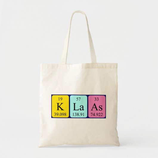 Klaas periodieke lijstnaam canvas tas (Voorkant)