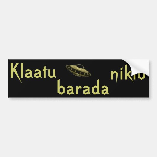 Klaatu barada nikto bumpersticker (Voorkant)