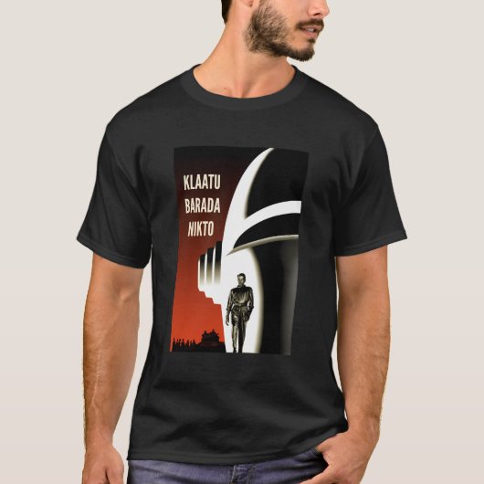 Klaatu Barada Nikto Gort Robot Sifi T-shirt (Voorkant)