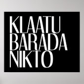 KLAATU BARADA NIKTO POSTER (Voorkant)