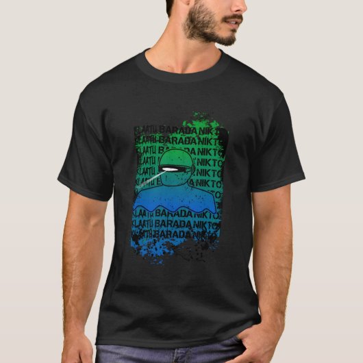 Klaatu Barada Nikto Robot Sifi T-shirt (Voorkant)