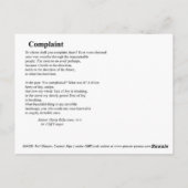 KLACHT BRIEFKAART (Achterkant)