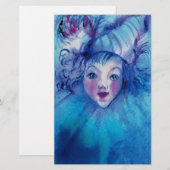 KLACHT IN BLUE Venetiaanse carnavalgezichten Briefpapier (Voorkant / Achterkant)