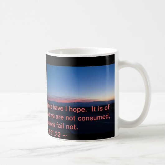 Klachten 3:21-22 koffiemok (Rechts)