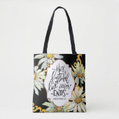 Klachten 3:22 His Faithful Love Never Ends Tote Bag (Voorkant)
