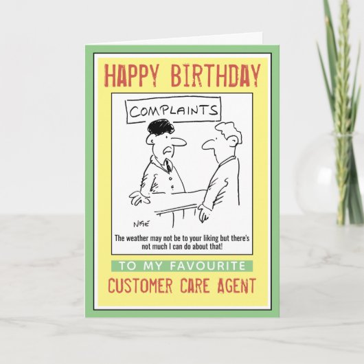 Klachtenafdeling Customer Care Worker Kaart (Voorkant)