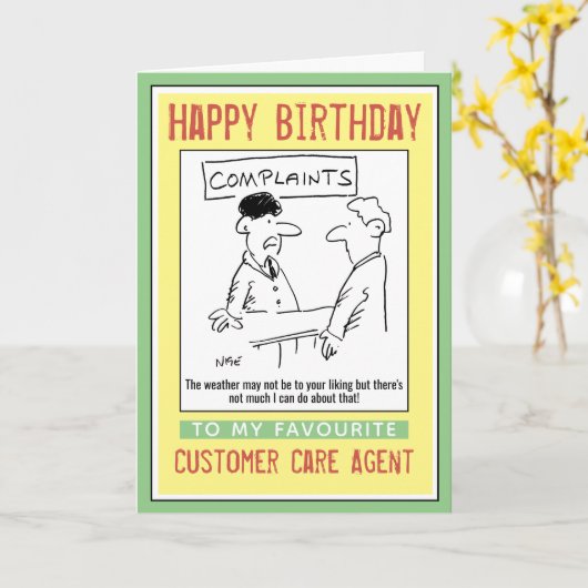 Klachtenafdeling Customer Care Worker Kaart (Gele Bloem)