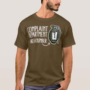 Klachtenafdeling neemt een aantal handgranaat Fu T-shirt