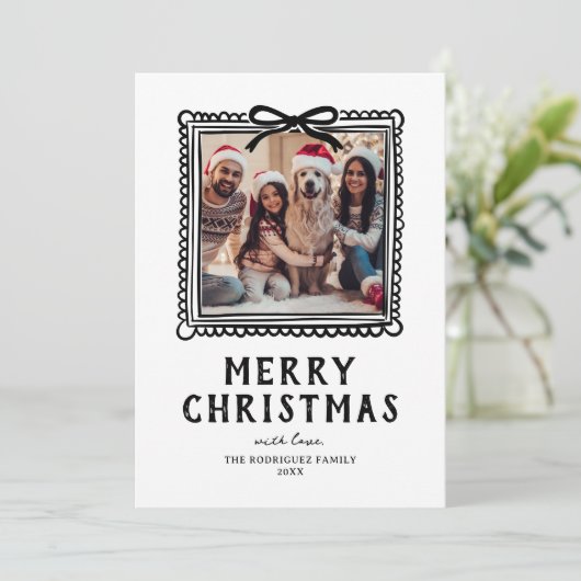 Klad Foto Frame Kerstmis Feestdagenkaart (Staand voorkant)