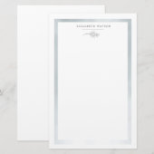 Kladende kronische zilvermonogram briefpapier (Voorkant / Achterkant)