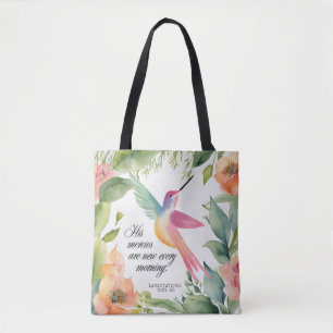 Klagzangen 3:22-23 Kolibrie Christelijk Tote Bag