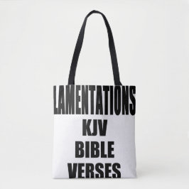 Klagzangen KJV Bijbelverzen Verticaal Vet Schrift Tote Bag
